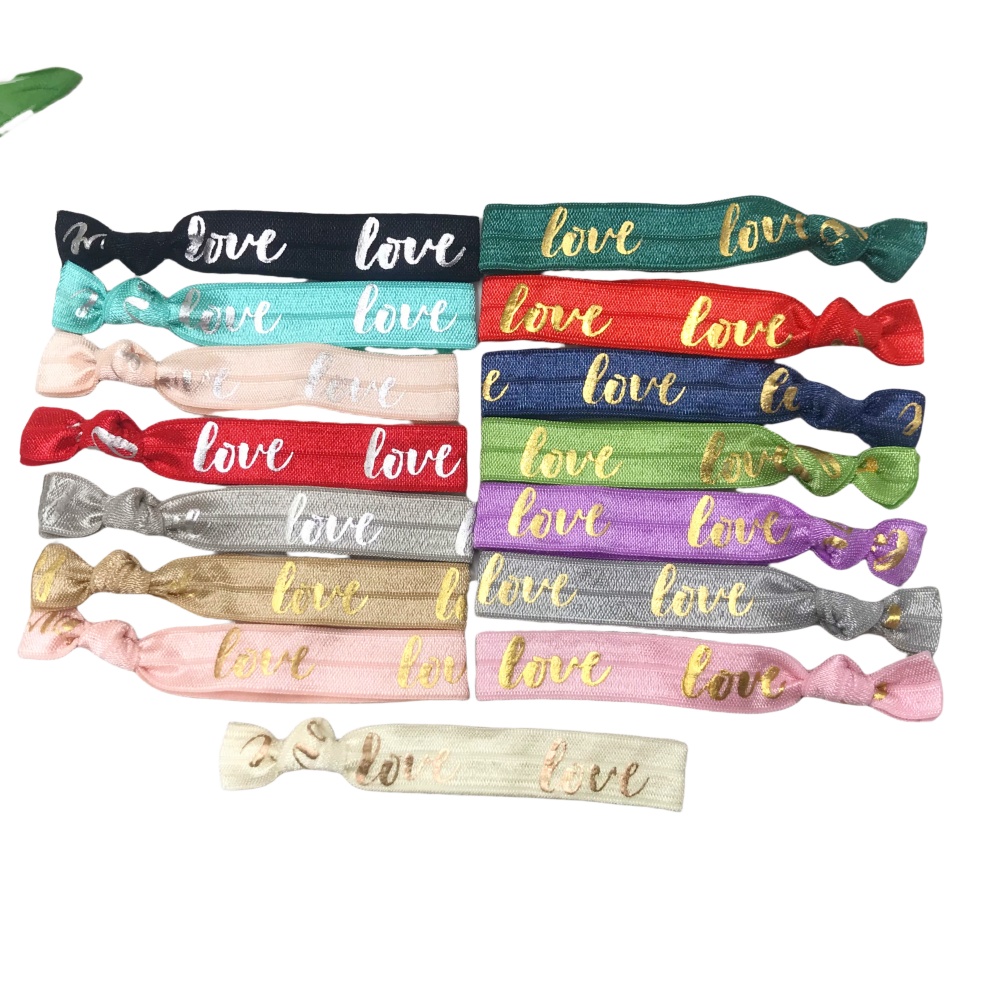 Wrap Ring Gold - 50Pcs/200Pcs Gold Foil Love Printed Knotted