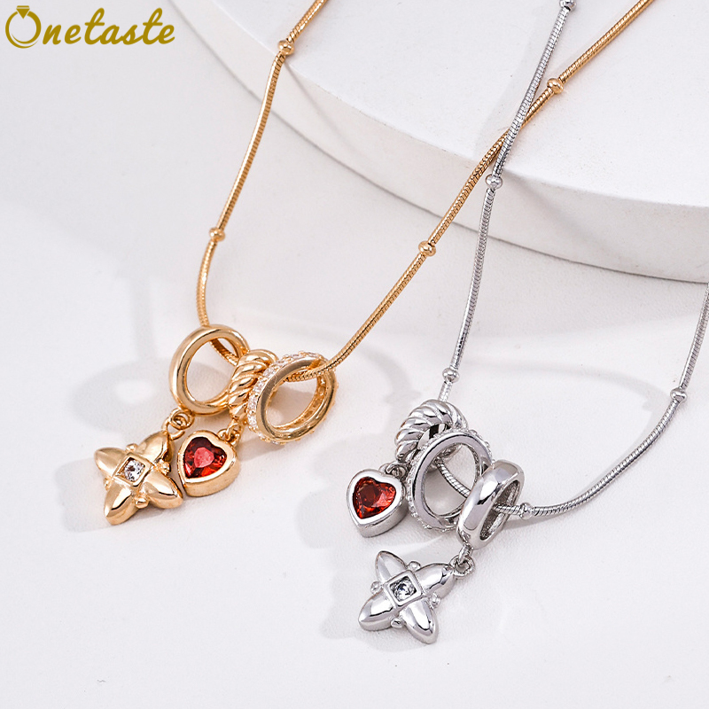 Charm Necklace Dainty - 925 Sterling Silver Cubic Zirconia Star