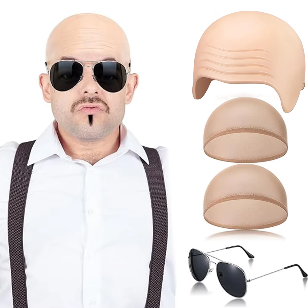 Women Accessories Combo - 4 Pcs Bald Caps Set Makeup