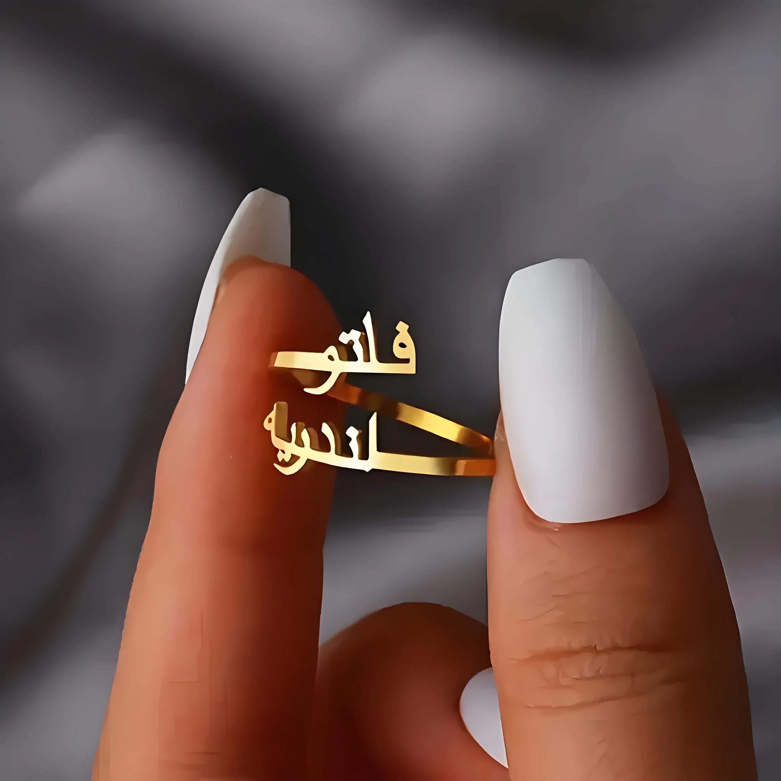 Wrap Ring Gold - Personalized Arabic Letter Rings for Women