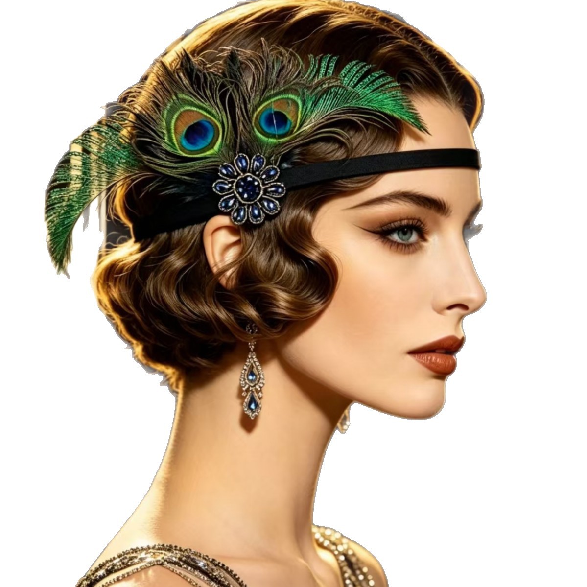 Women'S Accessories In The 1920S - 1920s Flapper Peacock Feather Headband with