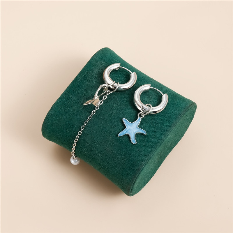 Tassel Earrings Boho - Bohemian Stainless Steel Starfish Charm Hoop