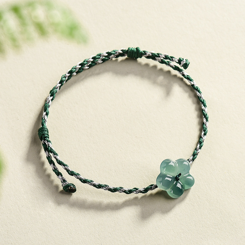 Women'S Accessories - Burmese Jadeite Flower Bracelet Natural Jade