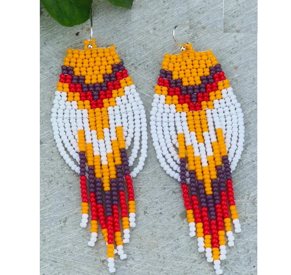 Tassel Earrings Boho - ZGMXR Rice bead earrings Geometry Gradation