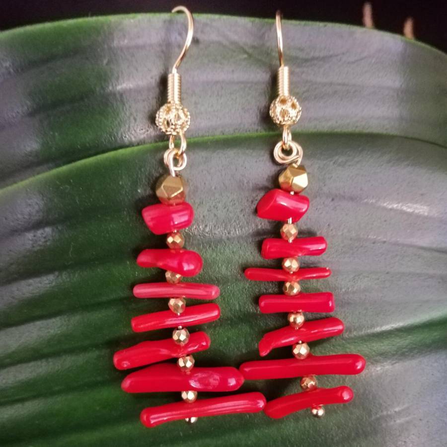 Women Irregular Branch Red Cor - огляд і ціна Tassel Earrings Boho