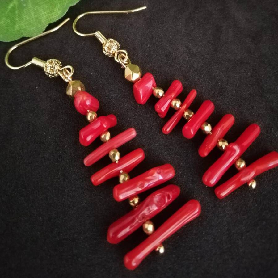 Women Irregular Branch Red Cor - огляд і ціна Tassel Earrings Boho