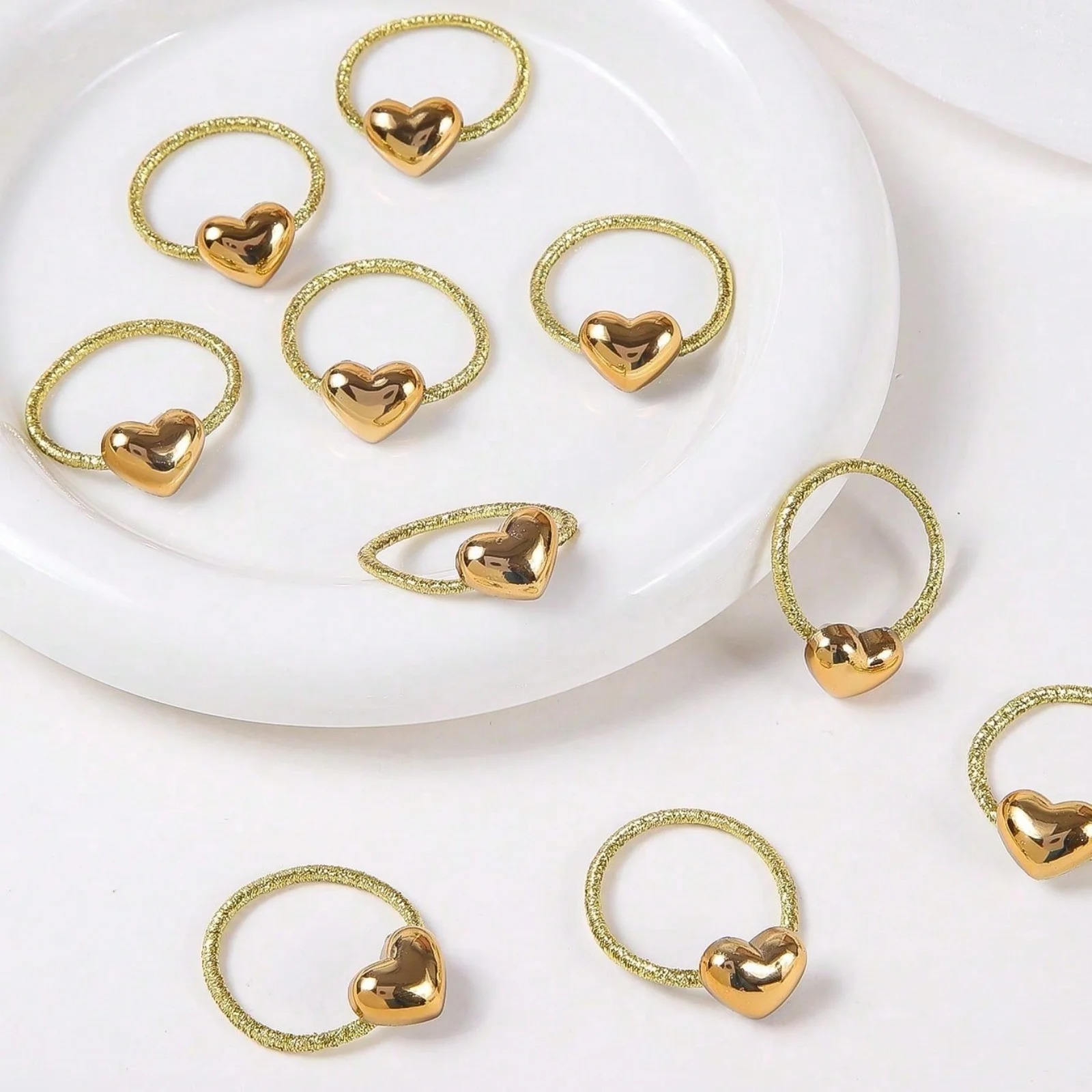 10Pcs Gold Heart Hair Rings Se - огляд і ціна Wrap Ring Gold