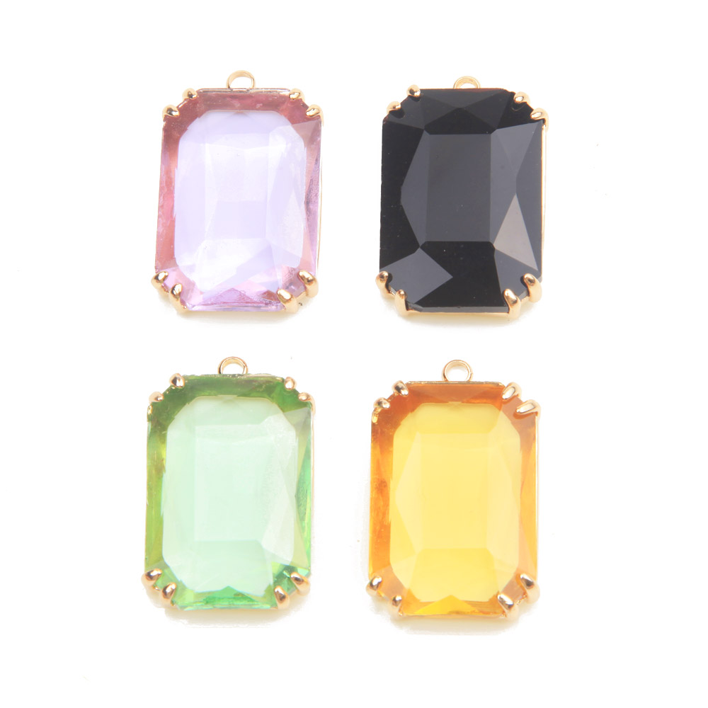 4PCS Dainty rectangle Faceted  - огляд і ціна Charm Necklace Dainty