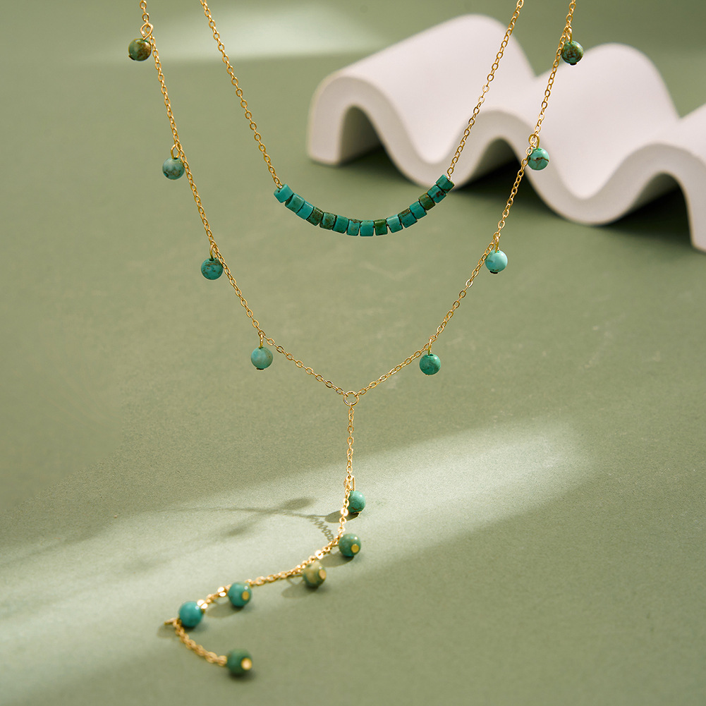 925 Sterling Silver Turquoise  - огляд і ціна Charm Necklace Dainty