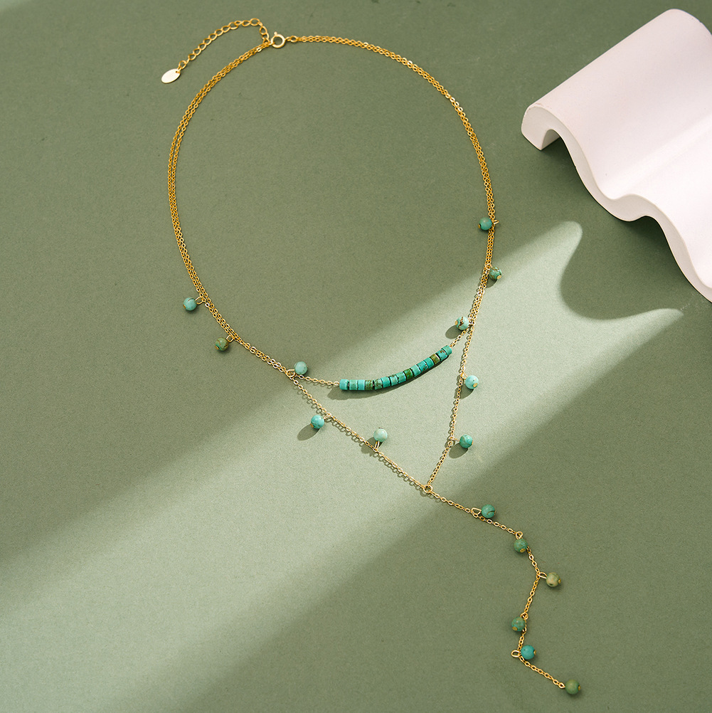 925 Sterling Silver Turquoise  - огляд і ціна Charm Necklace Dainty