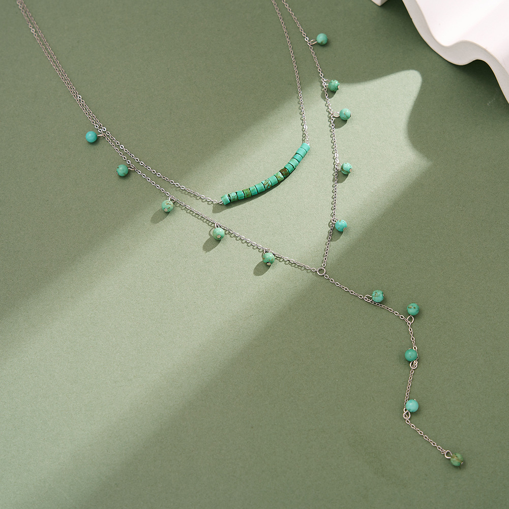 925 Sterling Silver Turquoise  - огляд і ціна Charm Necklace Dainty
