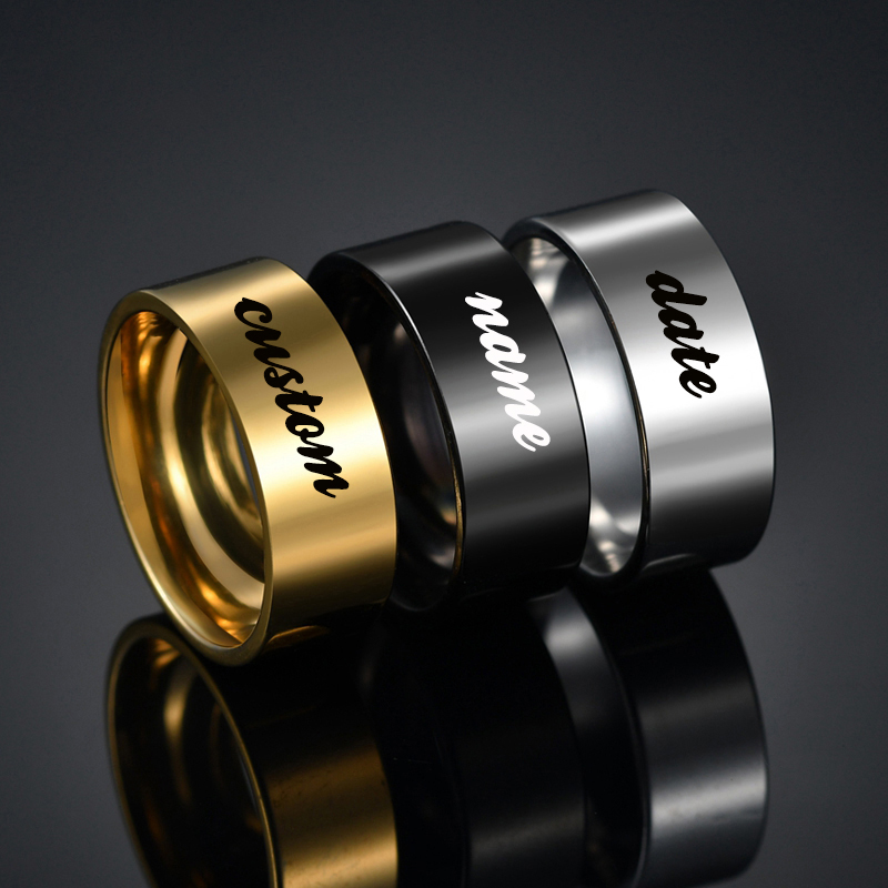 Atoztide 4/6/8mm Personalized  - огляд і ціна Wrap Ring Gold