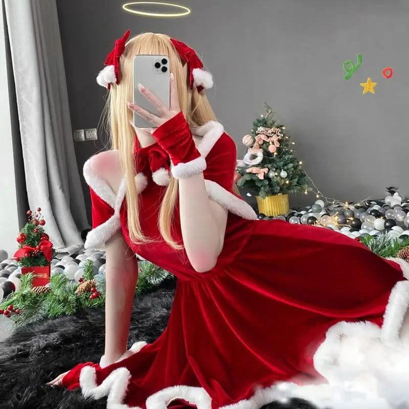 Christmas Cosplay Costume Dres - огляд і ціна Women'S Red Accessories