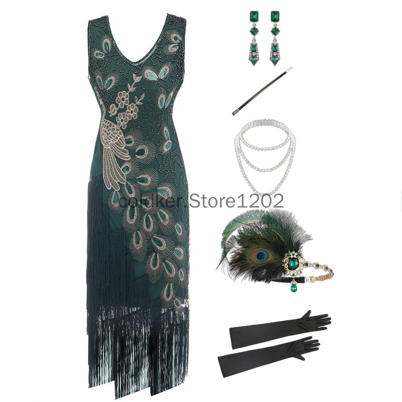 1920s Flapper Dress Peacock Se - огляд і ціна Women'S Accessories In The 1920S
