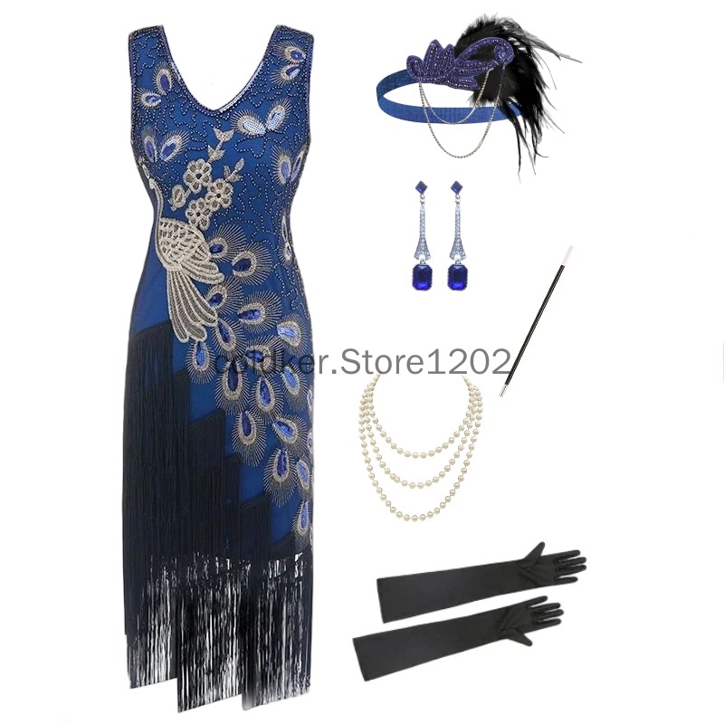 1920s Flapper Dress Peacock Se - огляд і ціна Women'S Accessories In The 1920S