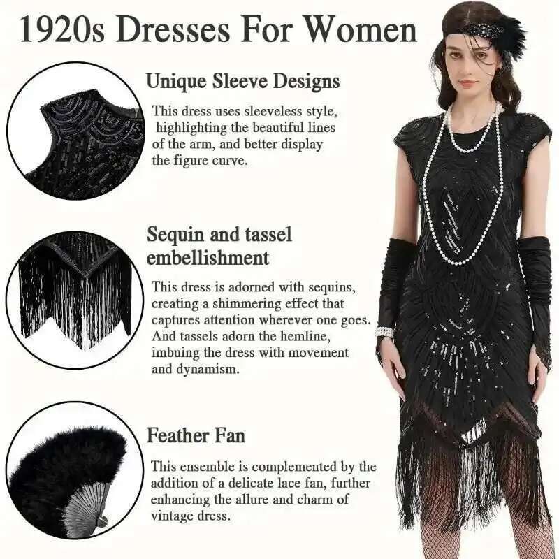 1920s Dresses for Women Sequin - огляд і ціна Women'S Accessories In The 1920S