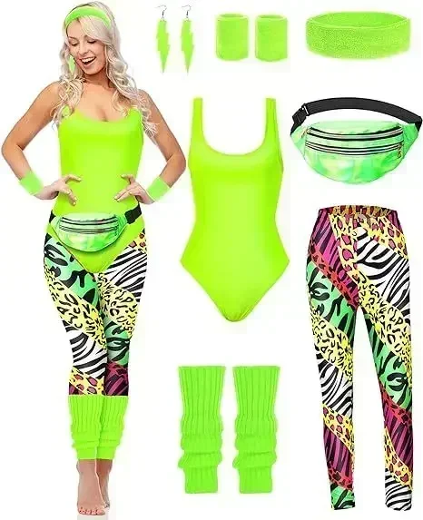 7 Pcs 80s Fancy Workout Costum - огляд і ціна Women'S Accessories In The 80S
