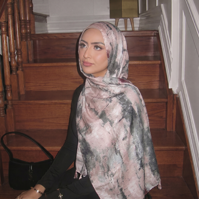 Ink Wash Print Tassel Hijab Sc - огляд і ціна Women'S Accessories