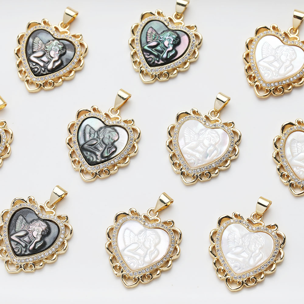 1PCS Dainty Heart Shell Angel  - огляд і ціна Charm Necklace Dainty