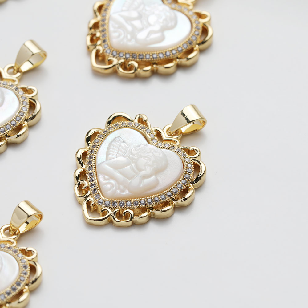 1PCS Dainty Heart Shell Angel  - огляд і ціна Charm Necklace Dainty
