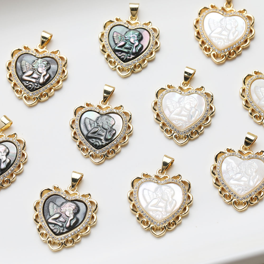 1PCS Dainty Heart Shell Angel  - огляд і ціна Charm Necklace Dainty