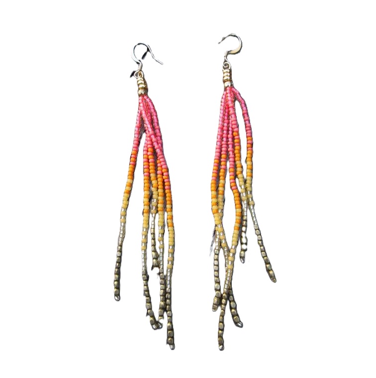 Rice bead earrings Gradient co - огляд і ціна Tassel Earrings Boho