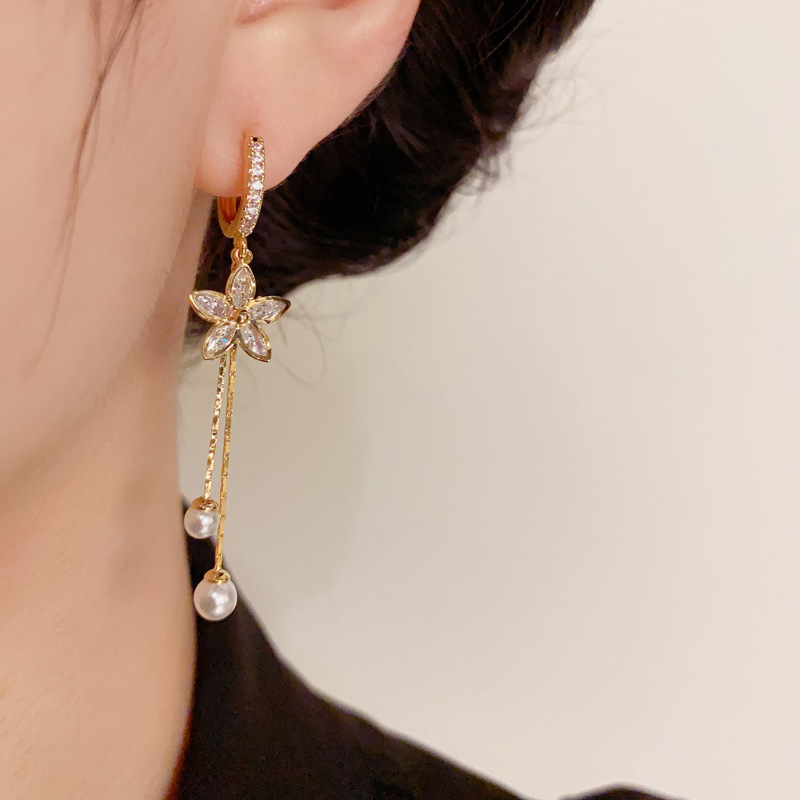 Luxury Zircon Flower Pearl Tas - огляд і ціна Tassel Earrings Boho
