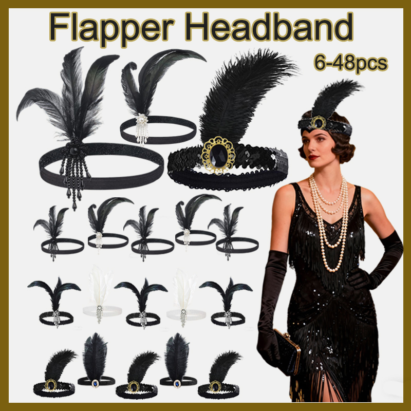 6-48PCS 1920s Flapper Headband - огляд і ціна Women'S Accessories In The 1920S