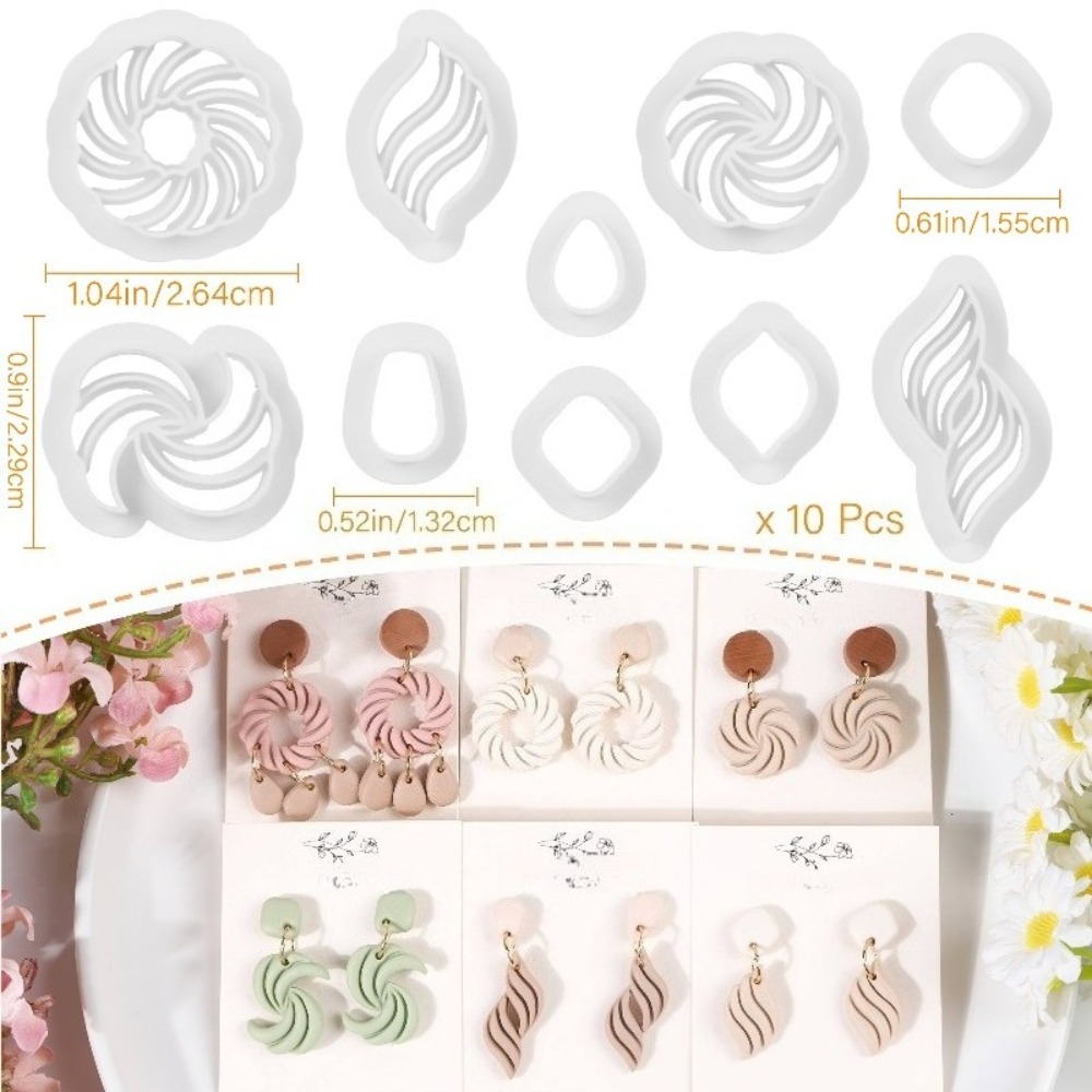 10Pcs Boho Swirl Polymer Clay  - огляд і ціна Tassel Earrings Boho