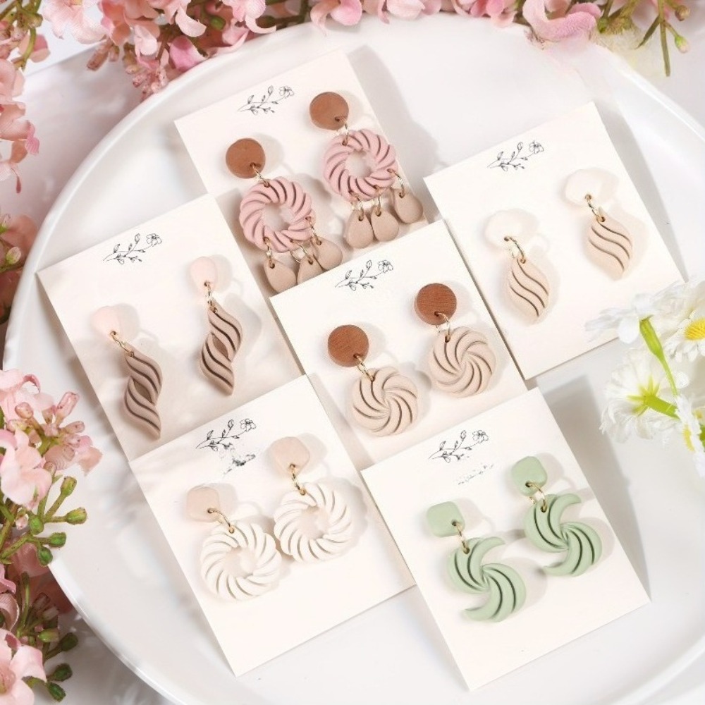 10Pcs Boho Swirl Polymer Clay  - огляд і ціна Tassel Earrings Boho