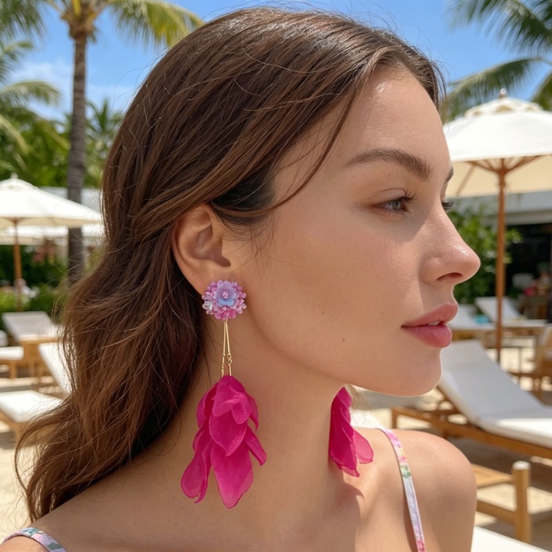 New Fashion Flower Tassel Clip - огляд і ціна Tassel Earrings Boho