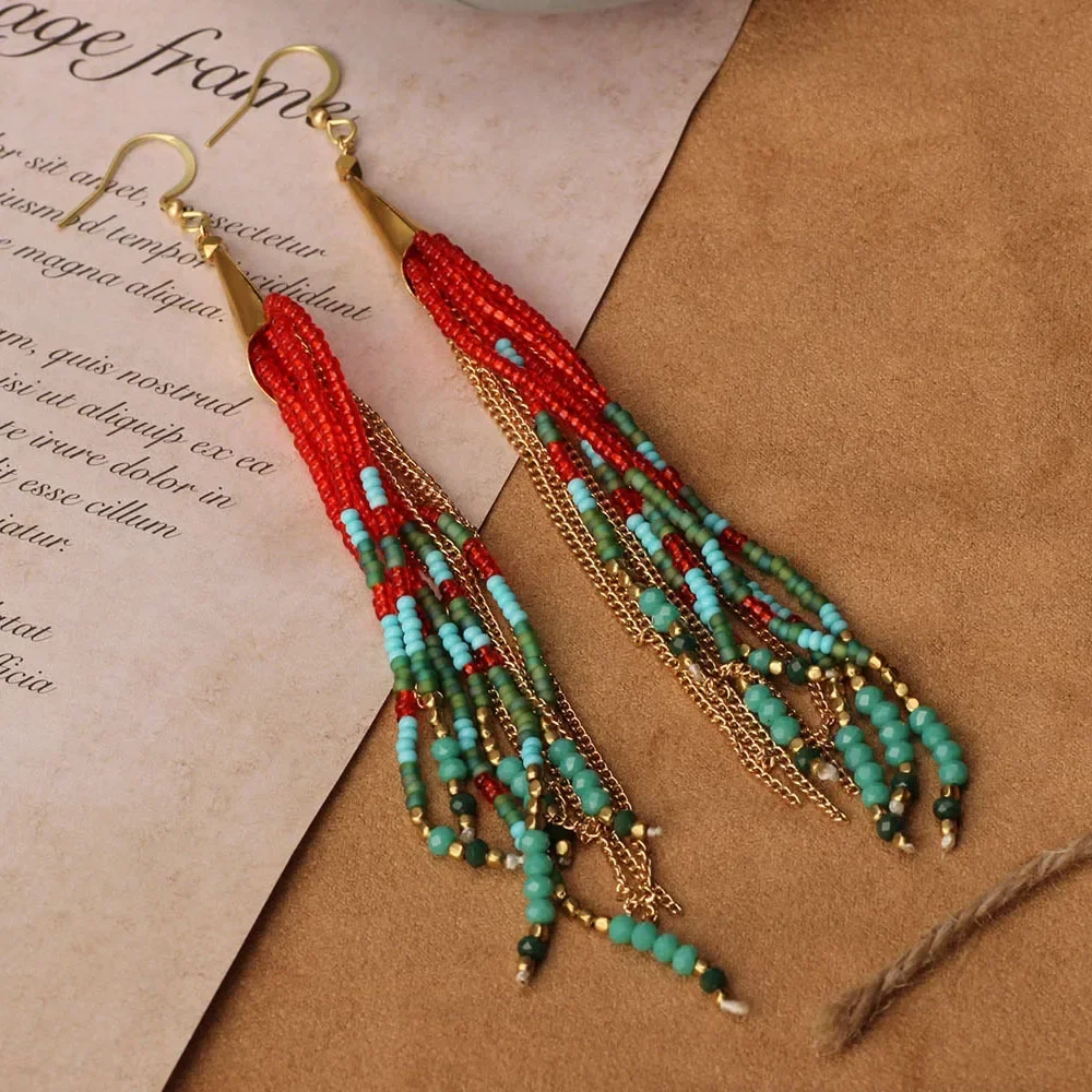 Beaded earrings Nation Tide Ta - огляд і ціна Tassel Earrings Boho
