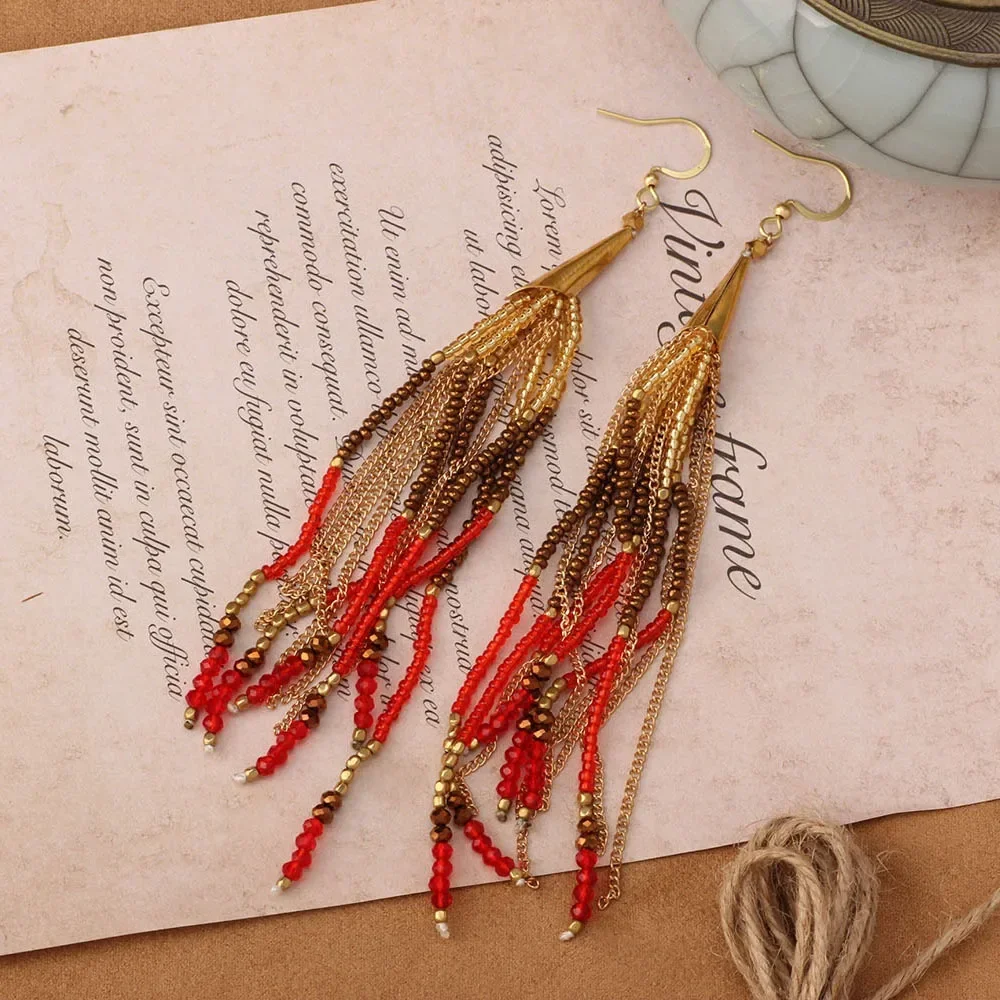 Beaded earrings Nation Tide Ta - огляд і ціна Tassel Earrings Boho
